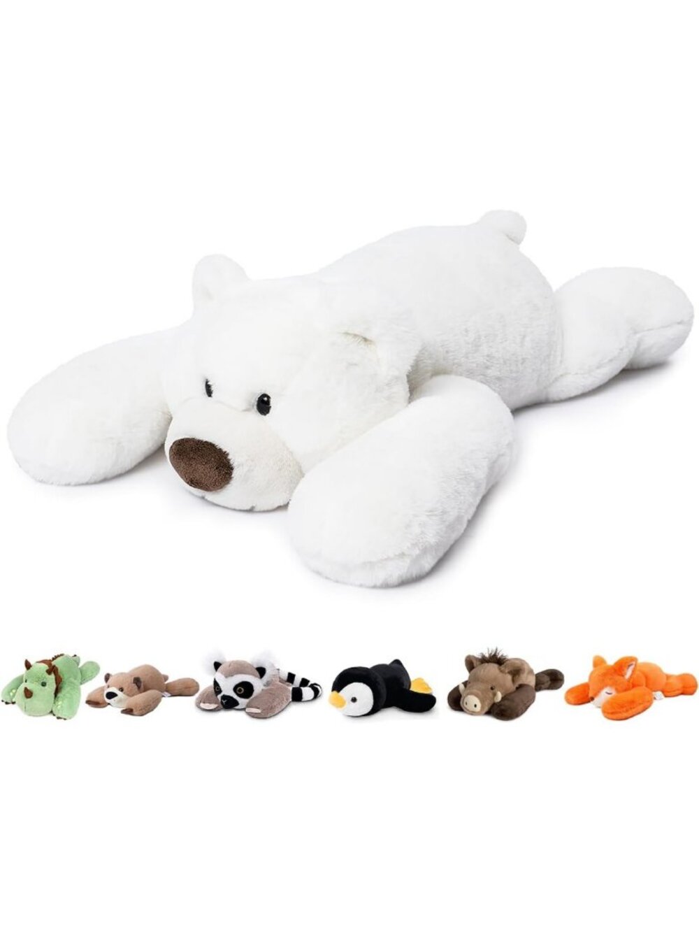 25-Inch Weighted Polar Bear Plush Toy - Calming Stuffed Animal for Stress Relief